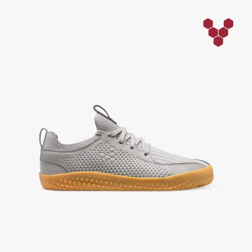 Vivobarefoot Primus Knit II Juniors Trainers Grey UK OLWQ